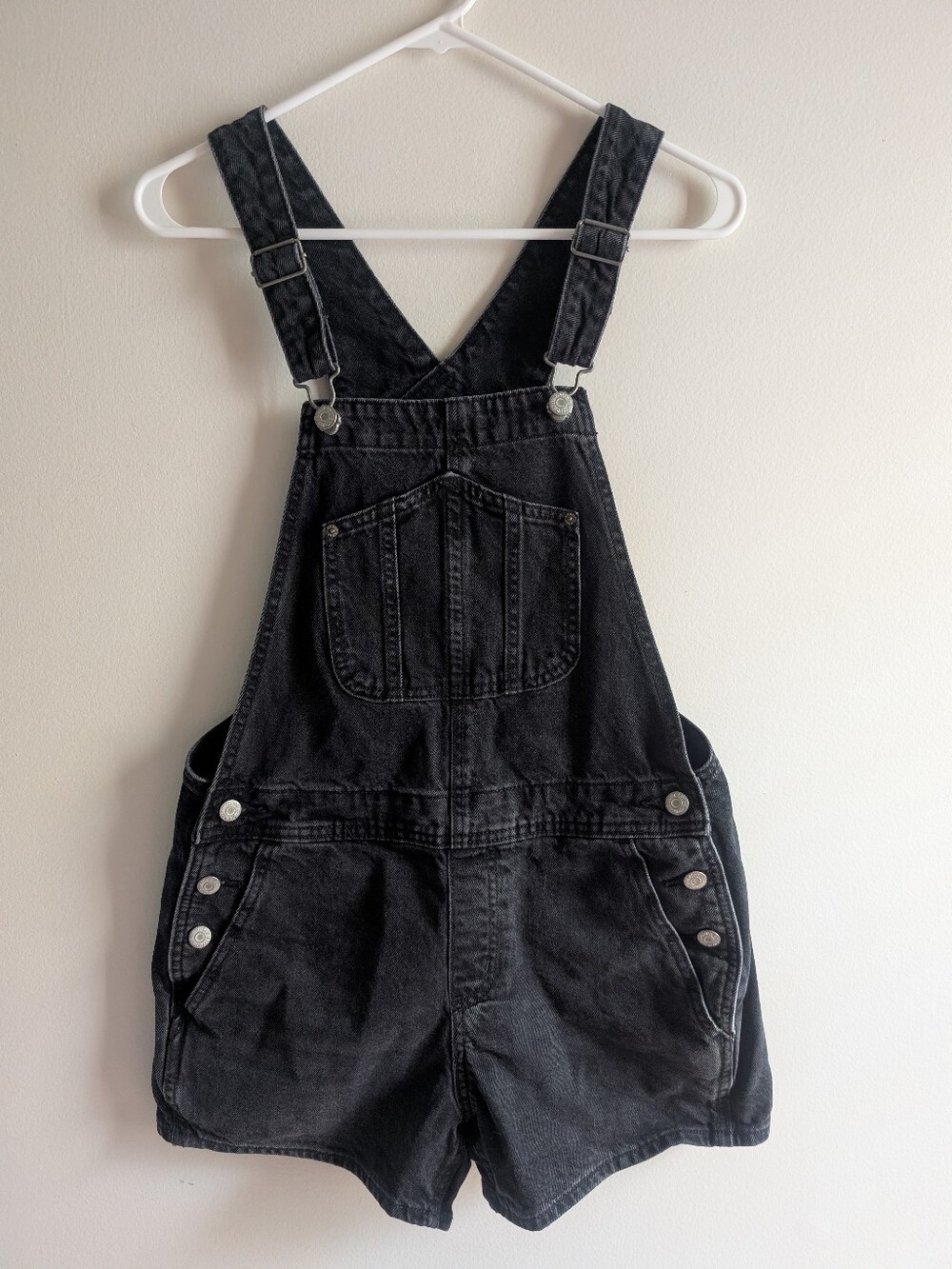 Black Denim Short Overalls Old Navy